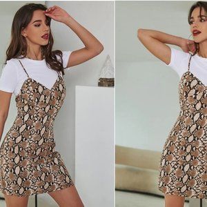 Snakeskin Print Cami Dress without the Tee
